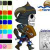 TAOFEWA - Skeletal Warrior Chibi - Coloring Game (walk01)