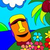 Tropical Island Paradise Coloring