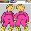 Play twin children coloring game