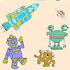 Play Three  alien in space coloring