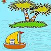 Play The boatman in the ocean coloring