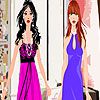 Play Two models on the podium dress up