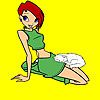 Play Cute girl  and domestic cat coloring
