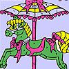 Colorful carousel coloring