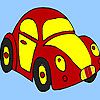 Red little turtle car coloring