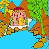 Play Fisherman and mountain home coloring