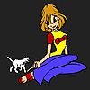 Play Cat lover girl coloring
