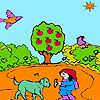 Play Lily in the apple garden coloring