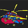 Colorful military helicopter coloring