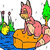 Play Frog and friend in the lake coloring