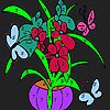 Play Colorful flowers in vase coloring