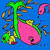Play Pink dolphins in the sea coloring