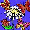 Play Butterflies in the flower garden coloring