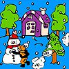 Play Snowball in the garden coloring