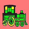 Modern locomotive car coloring