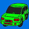Green personal car  coloring