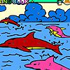 Play Dolphins in the pool coloring
