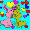 Play love rabbits Coloring