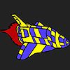 Big colorful spaceship coloring