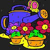 Play Big flowers in the garden coloring