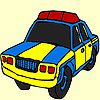 Blue police car coloring
