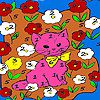 Play Kitty in the flower island coloring