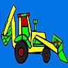 Play Colorful village tractor coloring