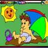 Play beach baby coloring