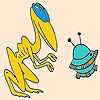Play Alien and spaceship coloring