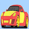 Play Fast white car coloring