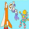 Play Cute astronauts coloring
