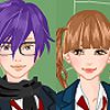 Play Cute school couple dress up game