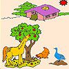 Play Animals on the farm coloring