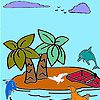 Play Tropical island coloring
