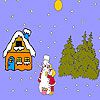 Play Little girl and snowman coloring