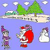Play Snow and santa coloring