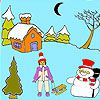 Play Moon and the snowman coloring
