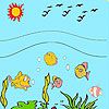 Play Sea and fishes coloring