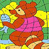 Bear and fish coloring