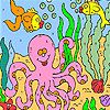 Big octopus in the sea coloring