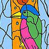 Play Woodpecker in the forest coloring