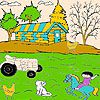 Play Cat and farmer coloring
