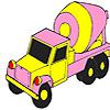 Pink concrete truck coloring