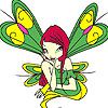 Green winged fairy coloring