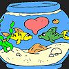 Play Cute fishes  in the aquarium coloring