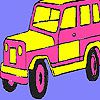 Pink mountain jeep coloring