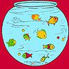 Little fishes in the aquarium coloring