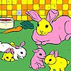 Play Rabbits in the kitchen coloring