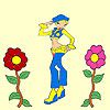 Play Florist cowboy girl coloring