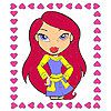 Play Lonely girl heart frame coloring